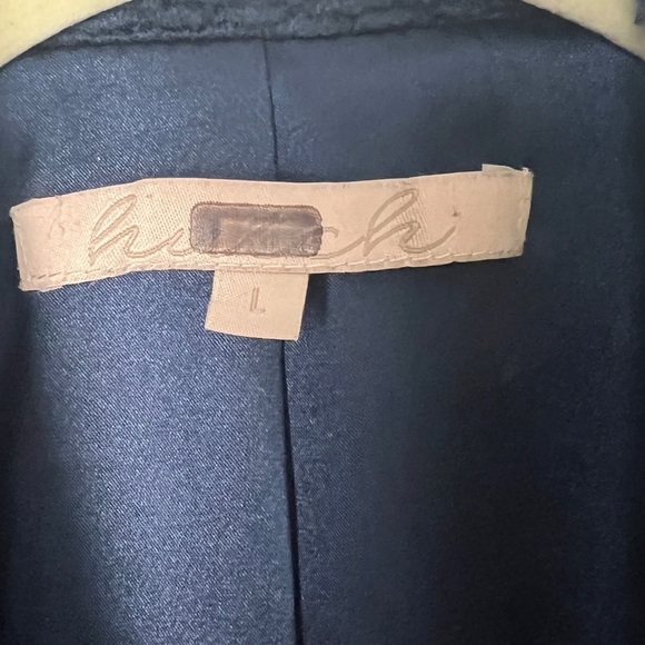 Anthropologie HUTCH Navy Elaina One Button Textured Mid Length Coat Size Large - Picture 12 of 16